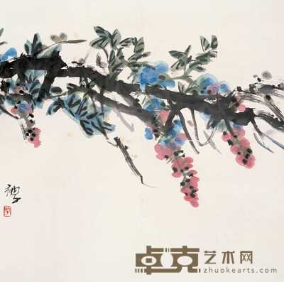 衲子 紫藤 立轴 69×69cm